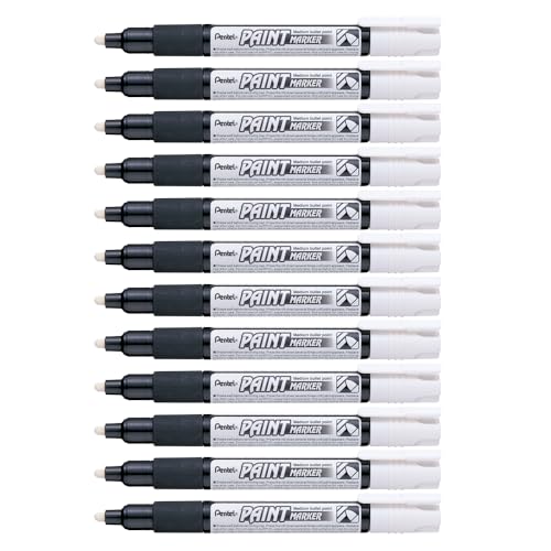 Pentel Paint Marker – Set di 12 pennarelli permanenti MMP20 inchiostro pittura bianco