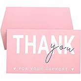 RXBC2011 Thank you for your support Card Client Appreciation Cards Greeting Package Insert for online business pack of 100 pink