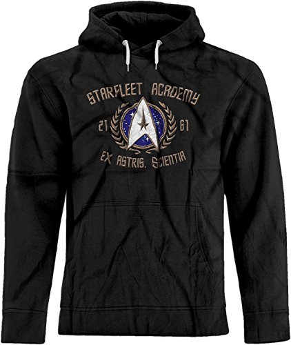 BSW Men's Star Trek Starfleet Academy 2161 Ex Astris Scientia Premium Hoodie 3XL Black