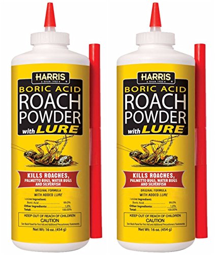Harris Boric Acid Roach and Silverfish Killer Powder w/Lure (16oz (2-Pack))