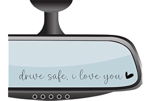 CIKTCOKO 4xDrive Safe,I Love You Rearview Mirror Decal,Cute Car Decal For Women,Rear View Mirror Sticker,Car Mirror Sticker Decal,Car Window Decal,Car Accessory Interior,Car Decor Accessories For Women