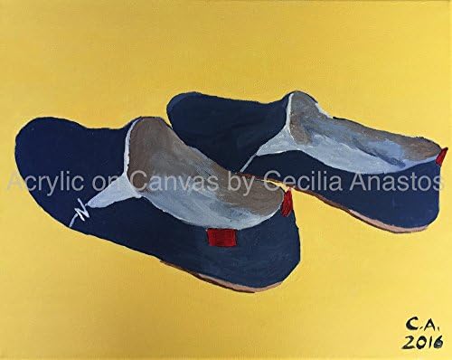 Hice Camino al Andar 1 (2016) Alpargatas on a yellow background.