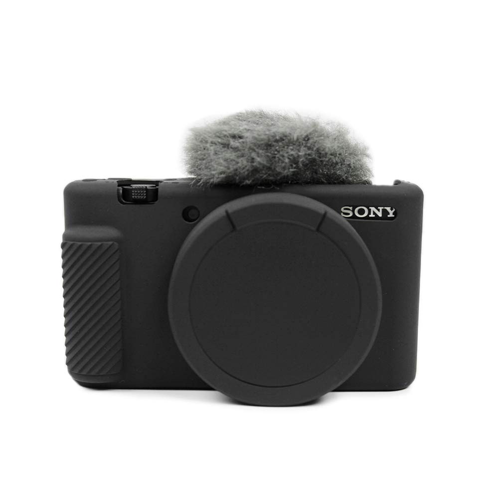 MUZIRI KINOKOO Silicone Ccase for SONY ZV-1 Protective Case Sony ZV1 Silicone Case Rubber Skin SONY ZV-1 Camera Case (Black)