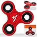 Red Fidget Spinner Hand Tri-Spinner Toy, Focus, Stress Reducing and Anxiety Toy for Adults and Children with Autism, ADHD, OCD, Hyperactivity Premium Spinning Si3N4 Ceramic Bearings, Red and Black