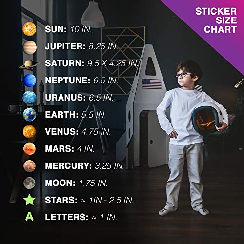 100 Pcs Glow In The Dark Stars And Planets Stickers For Ceiling