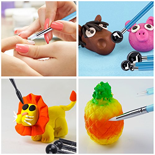 Caydo 23 Pieces Carving Modeling Tool Set Including Ball Stylus Clay Sculpting Tools, Pottery Tools, Modeling Tools, Painting Brushes, Zip Pouch for Sculpture Pottery