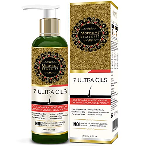 Morpheme 7 Ultra Hair Oils - (Almond, Castor, Jojoba, Coconut, Olive, Walnut, Amla Oils) 200 ml