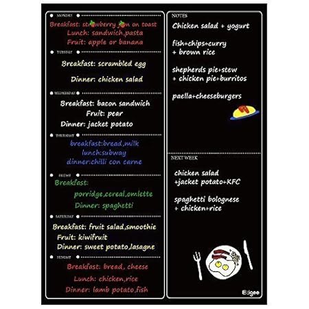 Ezigoo Pizarra Magnética Semanal – Frigorífico Calendario Planificador Borrado En Mojado Pizarra