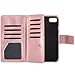 iPhone 8 Case, iPhone 7 Case, BENTOBEN Glitter Sparkly Bling Cute Shiny Faux PU Leather Flip Folio Wallet Protective Cover Credit Card Slots Cash Holder Wristlet Magnetic Snap Closure, Rose Gold