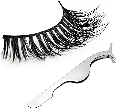 Summifit Natural Handmade 3D Mink Fur False Eyelashes Real Mink Fake Lashes Extensions for Makeup (1 Pair + 1 Tweezer)