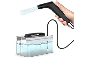 COSWE Portable Travel Bidet Electric Rechargeable Handheld Personal Bidet Sprayer for Personal Cleaning for Toilet with 2.3 liters Water container (Black)