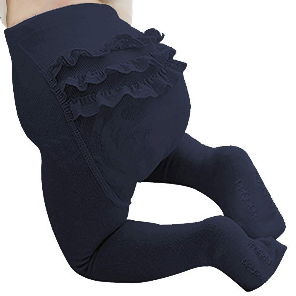 Baby Girls Embroidery Ruffle Tights Toddlers Cotton Pantyhose Footed