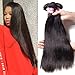 UNice Hair Icenu Series 8A Grade Peruvian Straight Hair 3 Bundles 100% Unprocessed Remy Human Hair Weave Extensions Natural Color (8 10 12)
