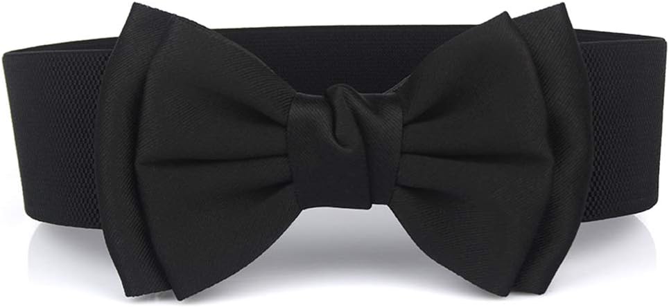 1Pcs Women's Lady Elastic Waistband Fashion Charm Lace Bow Decorative Belt Wild Elastic Belt Elastic Waist Belt