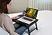 Sofia + Sam Multi Tasking Laptop Bed Tray | Supports Laptops Up to 18 Inches | Walnut (Left Handed Tray)