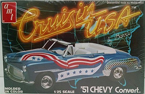AMT #2253 Cruisin USA 1951 Chevy Convertible RARE 1:25 Scale Plastic Model Kit NEEDS ASSEMBLY
