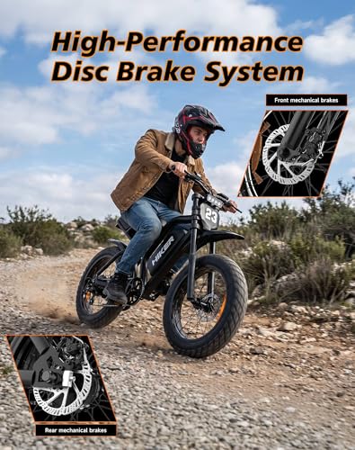 HiKeep Electric Bike for Adults, Peak 1500W Motor, 48V 17.5Ah Removable Battery, 20" x 4.0" Fat Tire Ebike, Up to 30MPH, 70 Miles Range, Full Suspension, Dual Disc Brakes, UL Certified