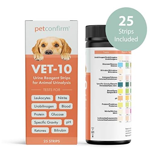 PetConfirm Vet 10 Pet Urine Reagent Strips for Dogs Cats 10 Panel (25