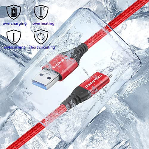 USB C Short Cable, [1FT-2 Pack] USB-A to Type-C Braided Fast Charging Cord, Power Bank and Portable Charger Cable, Compatible with Sony XZ, LG V50 V20 G5 G6, HTC 10, Moto Z Z3, Switch, Docking station