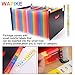 Expanding File Folder - 24 Pockets Multicolour Accordion Document Organizer, A4 High Capacity File Organizer with Colored Index Labels Work on Letter Size and A4 Size