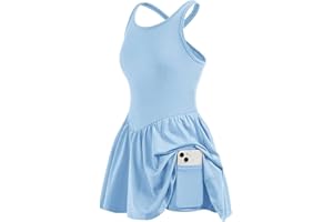 BEAUDRM Girl's Tennis Golf Sport Dress with Built in Shorts Criss Cross Racerback Workout Athletic Dresses