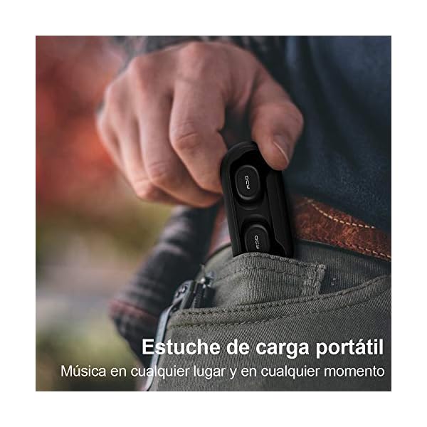 HOMSCAM Auriculares inalámbricos Carga Rápida Resistente al Agua con Caja de Carga - Imagen 7