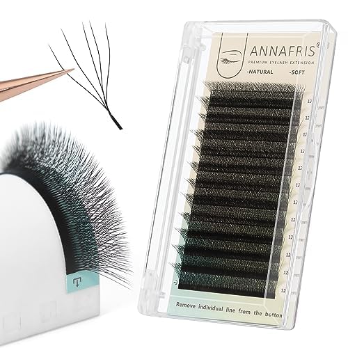 ANNAFRIS Premade Fan Lash Extension 5D W 0.07 C Curl 9-13mm Pre Made Russian Volume Eyelash Hand Woven Lash Soft Faux Mink False Lashes(5D，W，0.07，C Curl,9-13mm MIX) — image 1