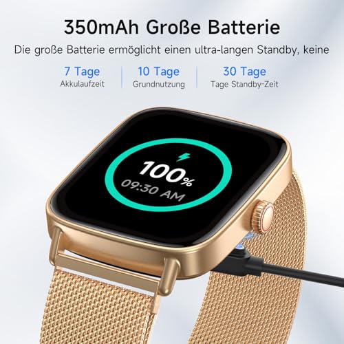 Women's Smartwatch with Phone Function, 1.85 Inch HD Watches with Heart Rate Sleep Monitor SpO2 Pedometer, 110+ Sports Modes, Fitness Watch, IP68 Waterproof Smart Watch Compatible with iOS/Samsung/Android