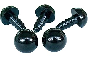LUZEN 100 Pcs DIY Black Plastic Doll Teddy Bear Safety Eyes with Washers(15 MM)