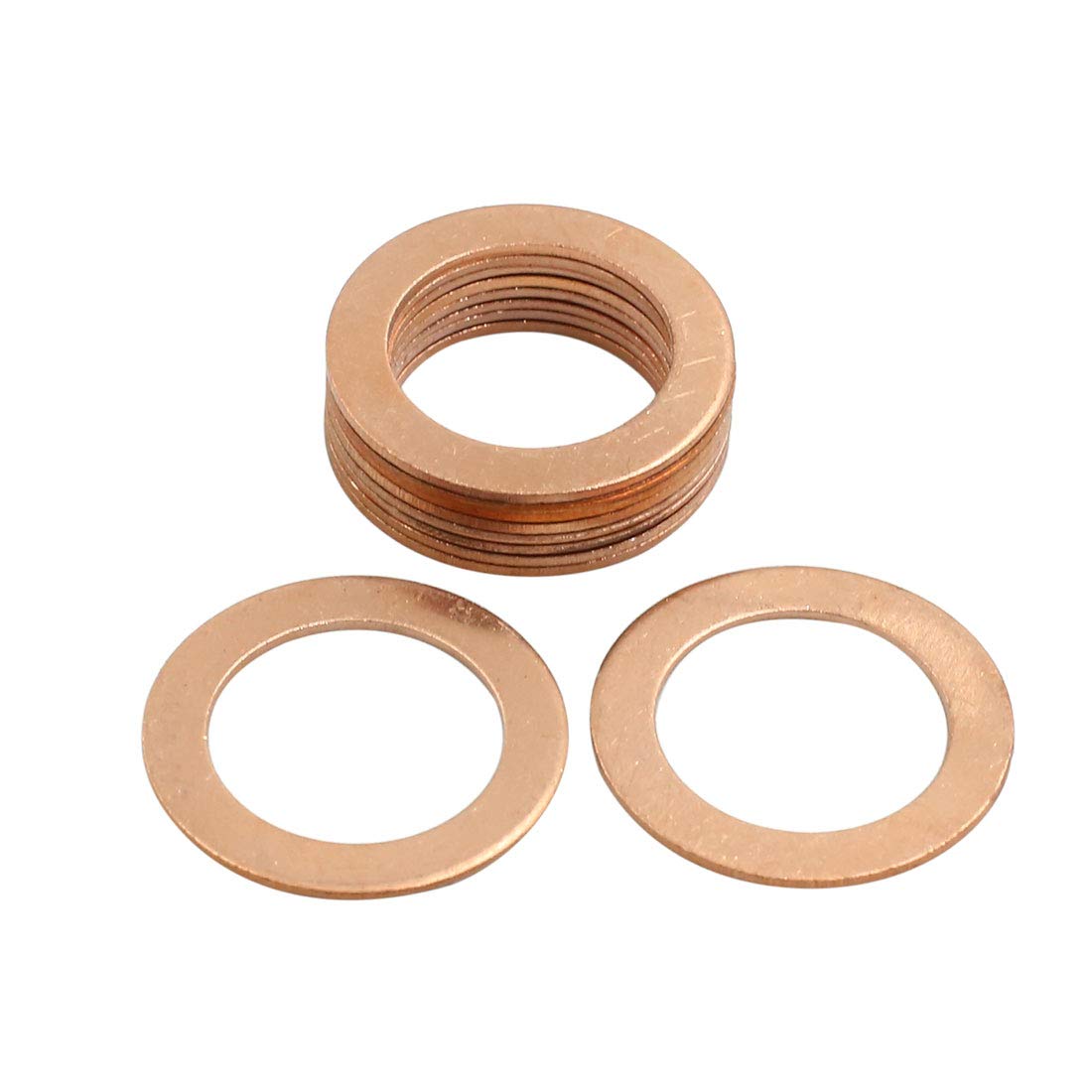 X AUTOHAUX 10 Pcs 20mm Inner Diameter Copper Washers Sealing Gasket Fitting