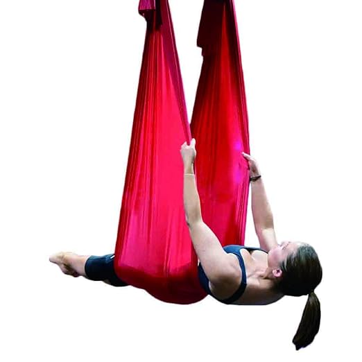 Basong Hamaca Yoga Aereo Columpio Yoga Pilates 5 metros Color Rojo