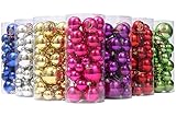 Sea Team Classic Various Sizes Barrel Plating Glaze Finish Solid Color Christmas Balls Ornaments Set Multicolor-choice Festive Hanging Ornaments in Size of 1.57