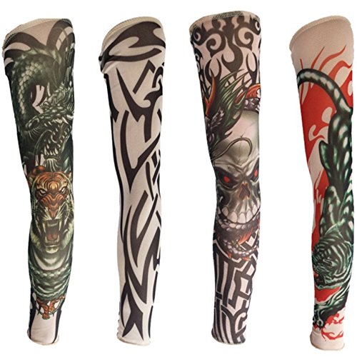 Aadishwar Creations Funky Tattoo Sleeves – Multicolor – Assorted for Men Women-set of 6