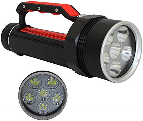 KC Fire 6000 Lumen XM-L2 Professional Diving Flashlight, Bright LED Professional Scuba Diving Waterproof Lights Torch for Outdoor Under Water Sports