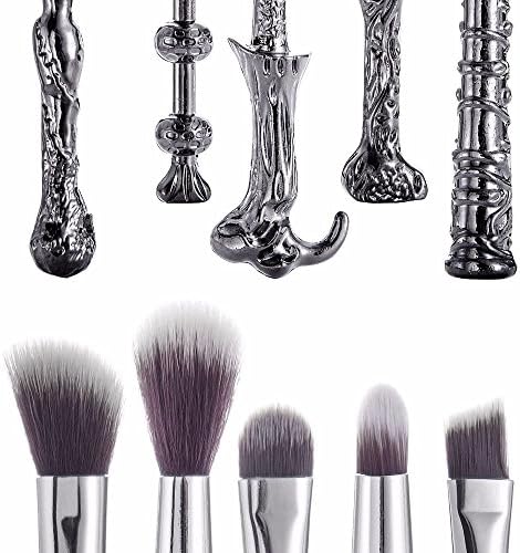 5PCS For Harry Potter Fans Authentic Wizard Wand Makeup Brushes Set Kit + Bag