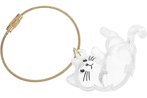 Abaodam Transparent Cat Hair Storage Box Keychain Cute Capsule Pet Hair Keepsake Pendant for Collecting and