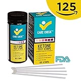 Care Check Ketone Test Strips - for Diabetics and Ketogeinc Paleo and Atkins Diet, 125 Urinalysis Strips