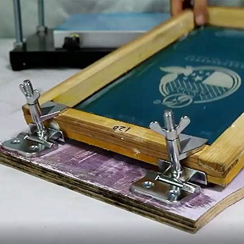 EQUTY BAYMERS 2 Pcs of Silk Screen Printing Hinge Clamps for Frame Machine,for Fixing Mesh,DIY Tool,4 Screws Included