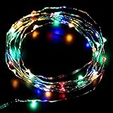 Eastchina Newest Version 3m/10ft 4.5v Micro Led 30 Super Bright Leds Mini Silver Wire Fairy Light String Aa Battery Operated, Ultra Thin String Wire Potted Plants LED Lights Strings for Valentine's Day Christmas Party Decoration Wedding Birthday Festival Kid's LED Gift New Year Ornaments Wall Door Decor Flexible 10 Ft Copper Wire Battery Operated 30 LED Lamps String Lights - Multi-color