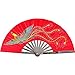 TMAS Chinese Iron Fan (Pheonix), Red Satin