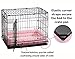 MidWest Homes for Pets Intermediate QuietTime Double Bolster Pet Bed, Pink Plush 36-Inch Crate Mat with Stacked Bolsters, Machine Wash, Secure Fit with Elastic Straps