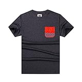 Beautiful Giant Men's Jacquard Pocket T-Shirt Crew-Neck Short Sleeve Tee Pocket Tee