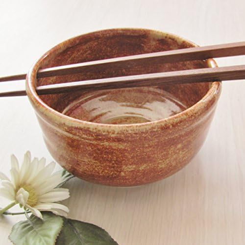 Handmade New Rice Bowl with Chop Sticks Rustic Brown Stoneware Pottery
