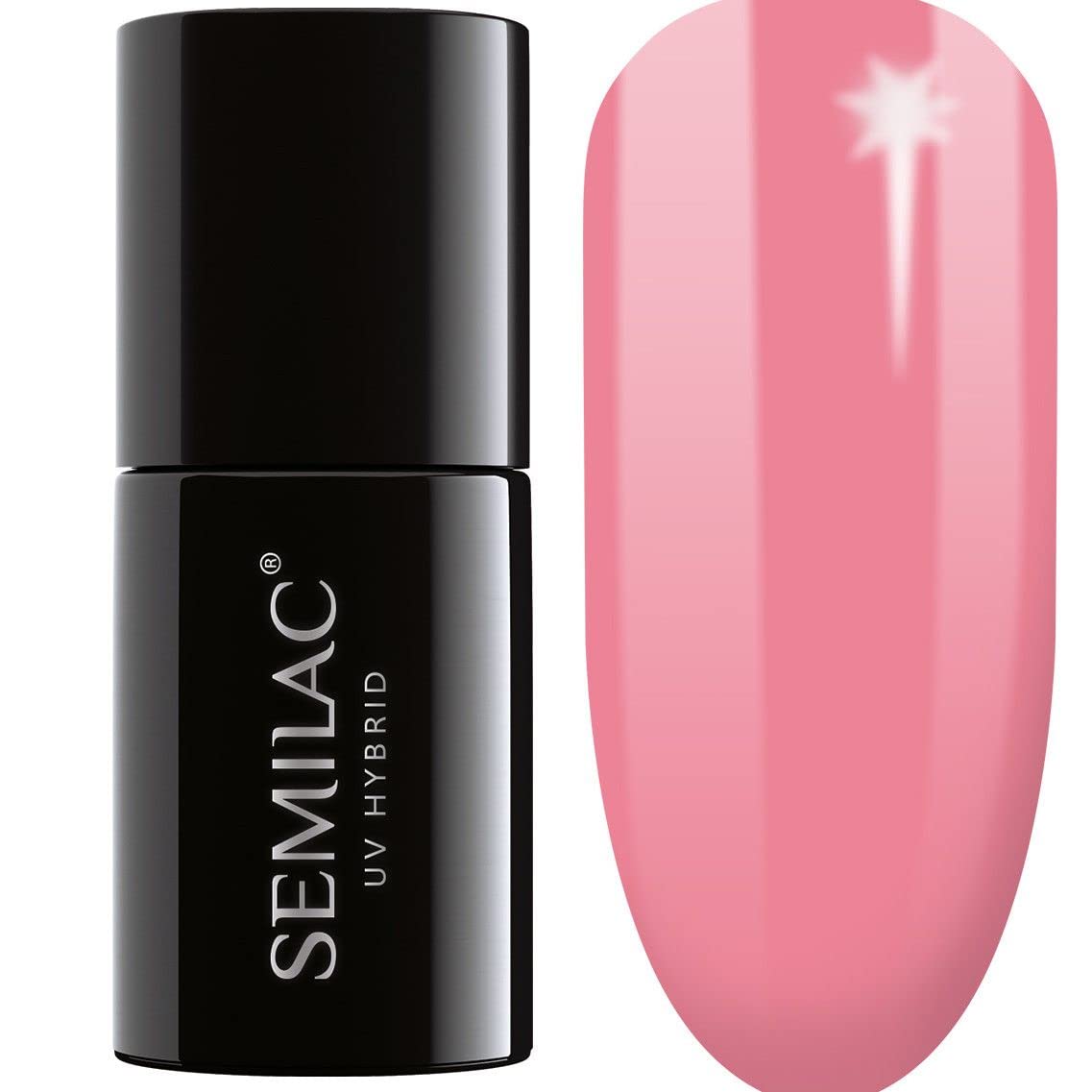SEMILAC Extend Base 5in1 1 UV Gel Nail Polish – Builder, Extender, Base Coat, Colour & Top Coat In 1. Extends Up to 1cm. For Manicure or Pedicure. Long Lasting - 813 Pastel Pink 7ml.