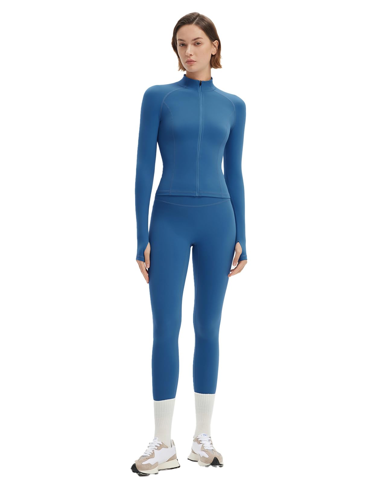 Photo 1 of * only comes with pants *
SUUKSESS Women 2 Pieces Workout Sets BBL Full Zip Up Jacket High Waist Leggings Gym Yoga Matching Sets with Thumb Holes(Blue, XS)