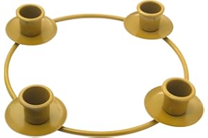 XILEWHZF Advent Wreath Ring Metal Wrought Iron Candlestick, Suitable for Gold Advent Ring Flower-Shaped Home Decoration, Birthday Party Advent Candlestick Decoration (Golden)
