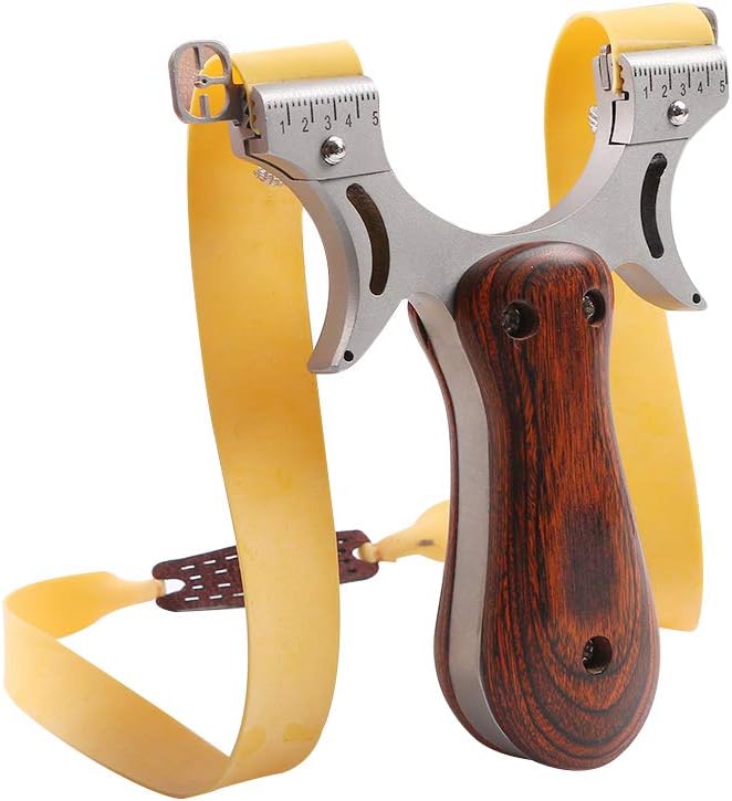 Slinghot Flat Band Hunting Stainless Steel Slingshot with 1 Rubber
