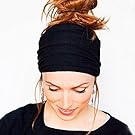 DZT1968 Women Wide Cloth Headband Elastic Hairband For Sports Yoga Bath Make Up Daily (Black)