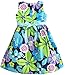 Sunny Fashion Girls Dress Blue Belt Flower Print Party Sundress Size 9-10