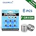 【7-Year Warranty】 CELEWELL 6 Pack DL1/3N 3V Lithium Battery 170mAh High Capacity for Laser Sights Same as CR1/3N CR 1/3N primary